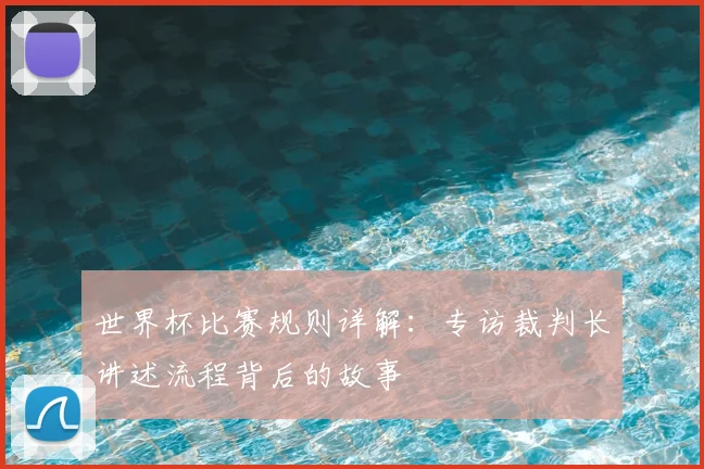 世界杯比赛规则详解：专访裁判长讲述流程背后的故事